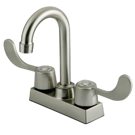 Kingston Brass 4" Bar Faucet W/ Blade, Handle, Brushed Nickel KB451SN